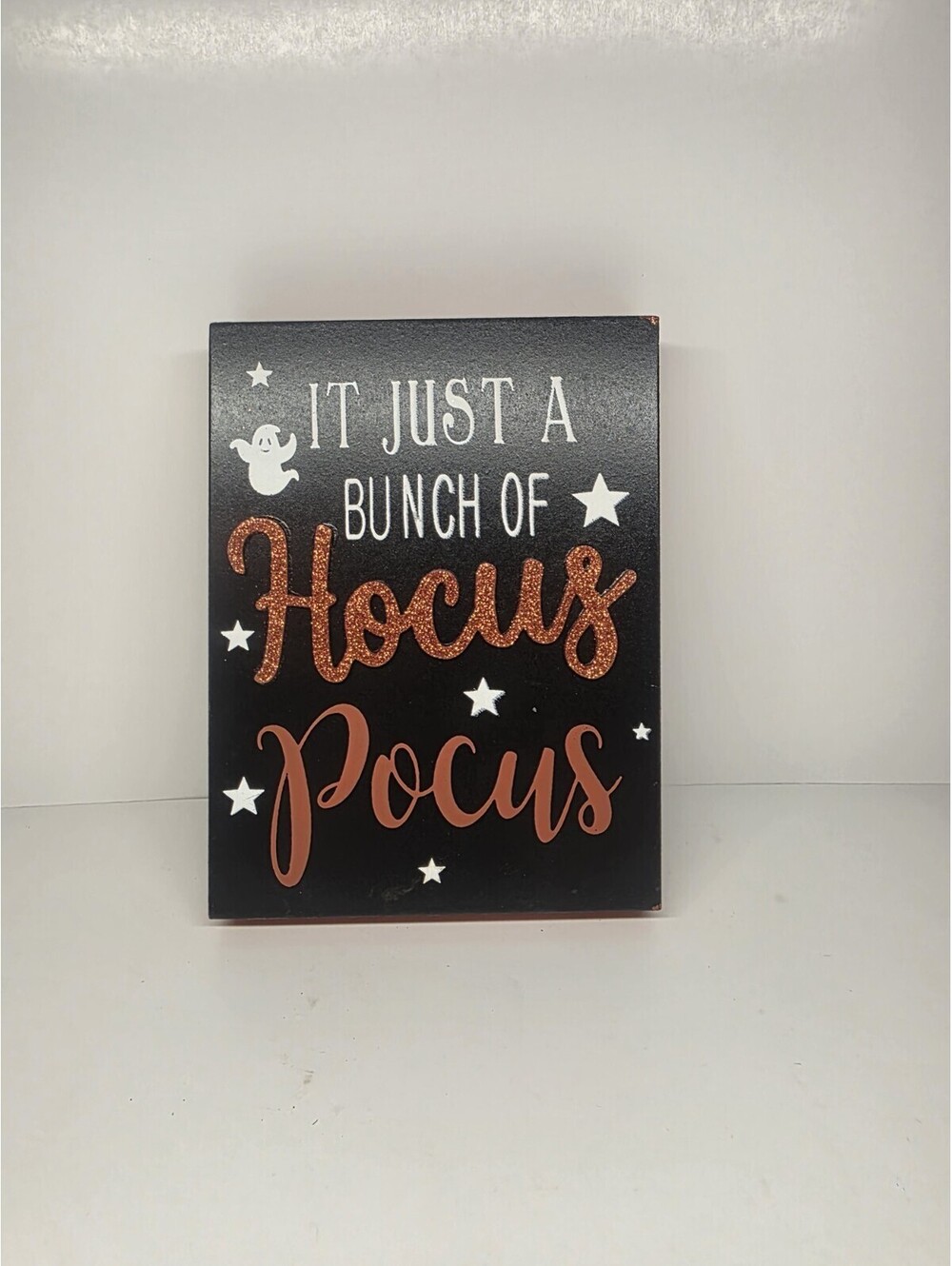 It's Just a Bunch of Hocus Pocus Glitter Wooden Box Sign Halloween Fall